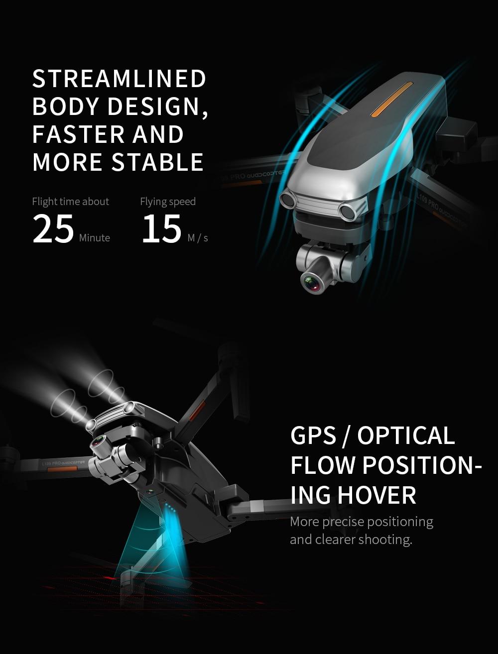 L109 Pro Drone 4K GPS HD Gimbal Camera 5G WIFI FPV Brushless Motor SD Card 1200m Long Distance Drones Professional RC Quadcopter