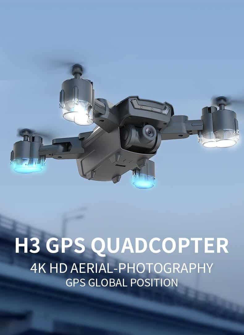 Profession GPS With 4K/1080P HD Wide Angle Camera Follow me WIFI FPV Quadcopter Foldable Altitude Hold Durable RC Drone