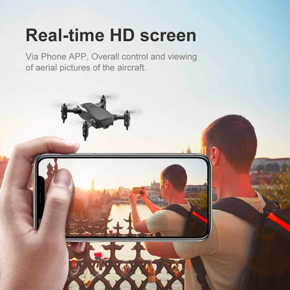 LF606 Wifi FPV Mini Foldable RC Drone with 4K HD Camera Follow Altitude Hold 3D Flips Headless RC Helicopter Kid's Toys Aircraft