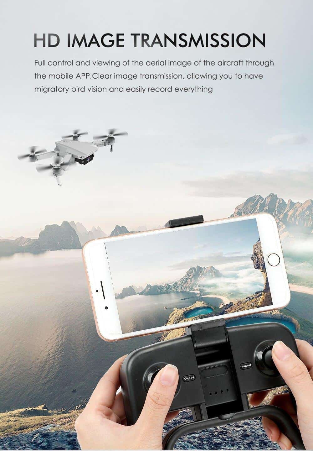 KF609 4K HD Camera RC Mini Foldable Drone with WIFI FPV Selfie Optical Flow Stable Height Fly Quadcopter RC Helicopter Color box