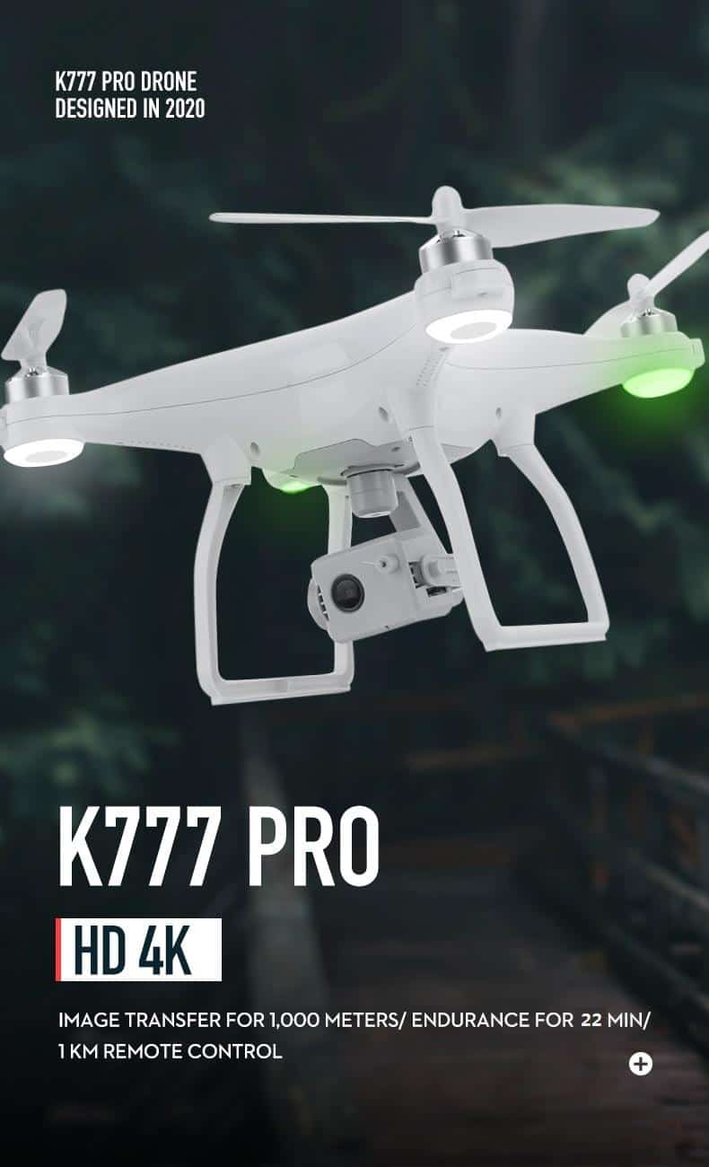 2020 Newest K777 PRO Drone 3 Axis Gimbal Camera HD 4K GPS 5G WiFi Profissional Brushless RC Quadcopter 1KM 22mins Drones VS X35