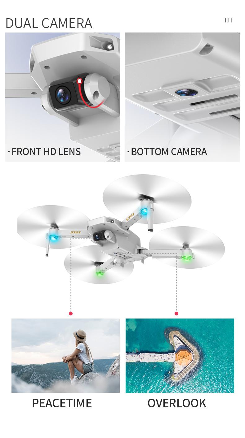 S161RC Drone 4K with Camera HD WIFI FPV 2.4GHZ Quadcopter drones Gesture photo Control Rc Dron Mini quadcopters Optical Flow