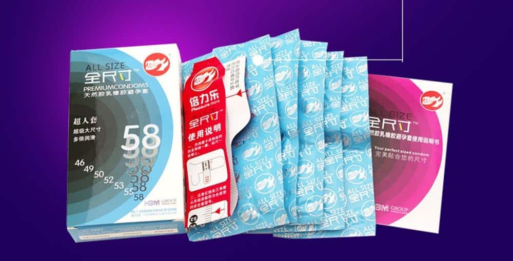 10pc/box BeiLiLe All Size 58/65mm Extra Large XL Size Condoms for Men Lubricated Ultra Thin Latex Condom Sex Product for Couples