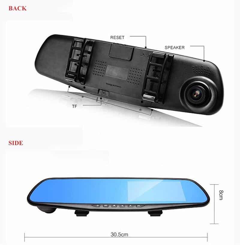Jiluxing 1080P Car camera Mirror 4.3inch two cameras Car DVR Auto Camcorder Dash Cam Vehicle FHD Camera Night Vision