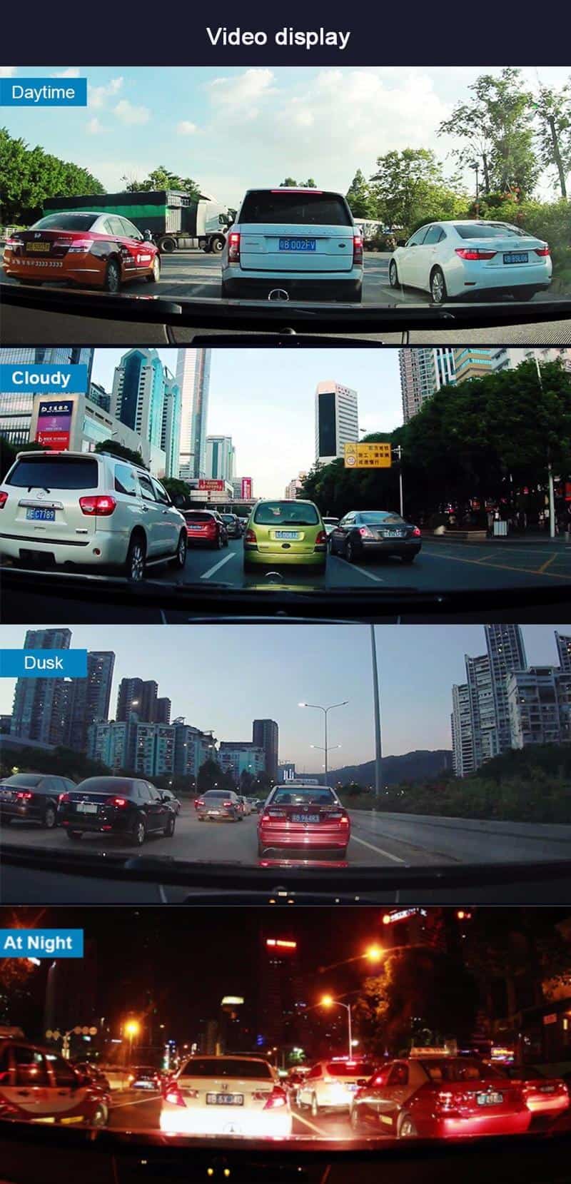 Jiluxing 1080P Car camera Mirror 4.3inch two cameras Car DVR Auto Camcorder Dash Cam Vehicle FHD Camera Night Vision