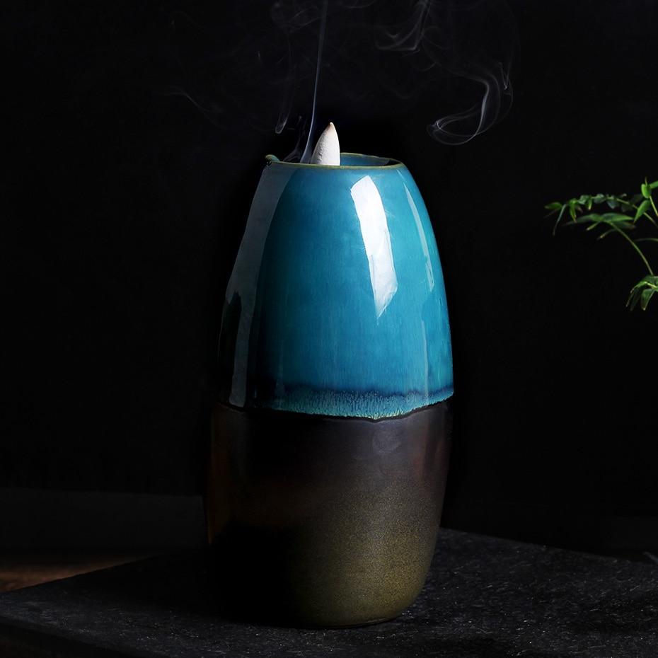 Dorp Mountain River Handicraft Incense Holder Ceramic Backflow Waterfall Smoke Incense Burner Censer Holder Gift Home Decor