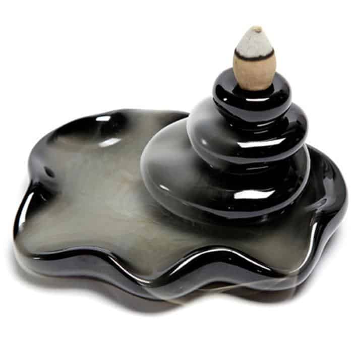 Backflow Censer Smoking Flow Ceramic Incense Holder Decoration for Home Garden DIN889