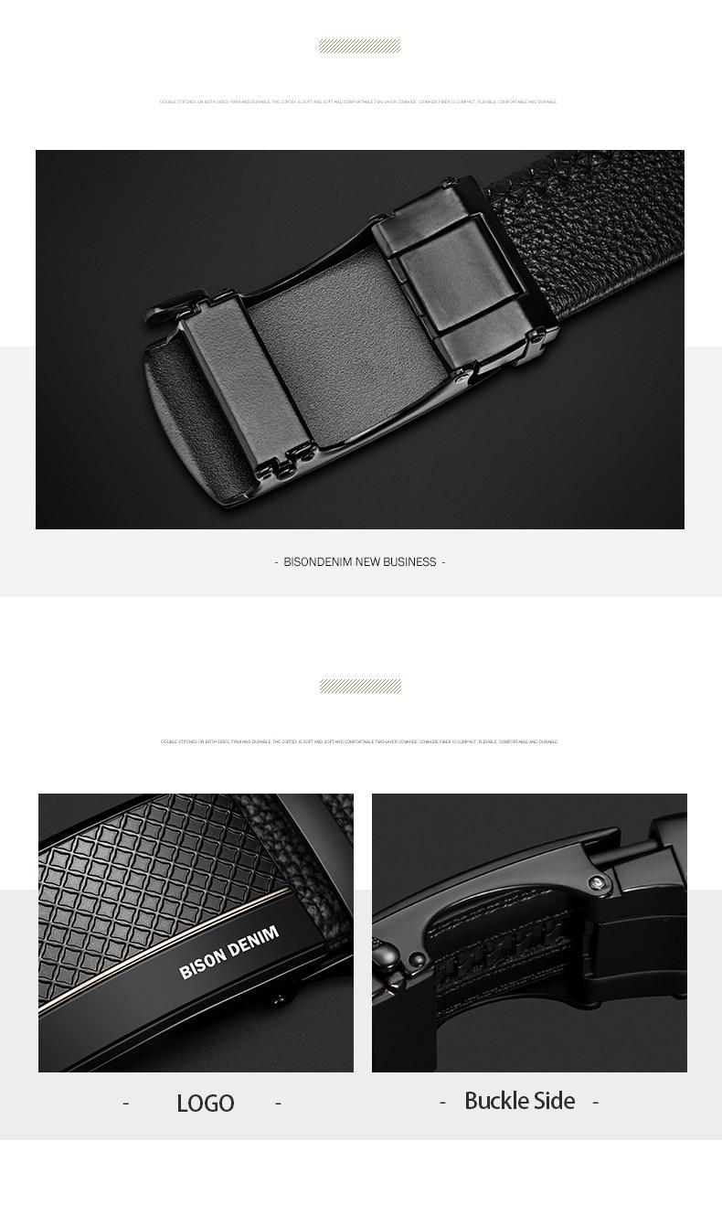 BISON DENIM Genuine Leather Automatic Men Belt Luxury Strap Belt for Men Designer Belts Men High Quality Fashion Belt N71416