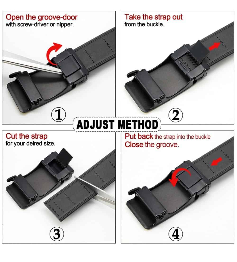JACNAIP men leather belt automatic buckle more color adjustable Genuine Leather Black Belts Cow Leather Belt for men 3.5cm Width