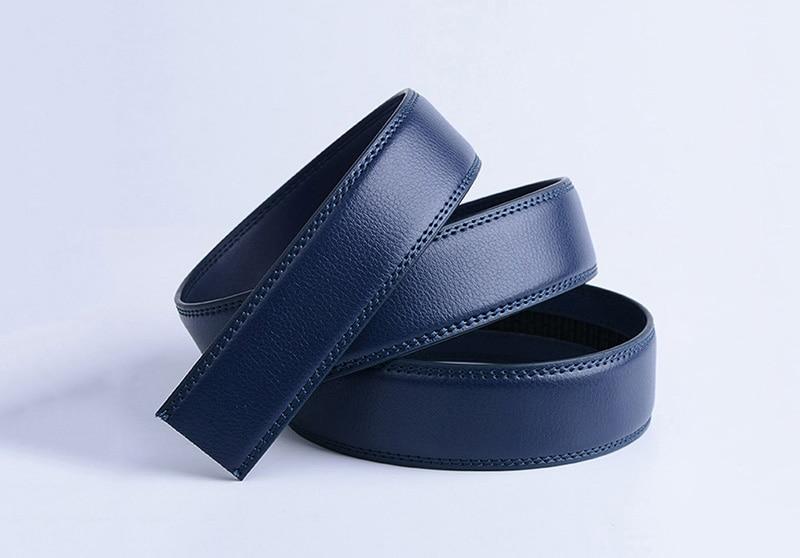 HIDUP Good Quality Real Genuine Leather Automatic Model Belts for Men Blue Colours Strap Belt 3.5cm Width Without Buckles LUWJ17