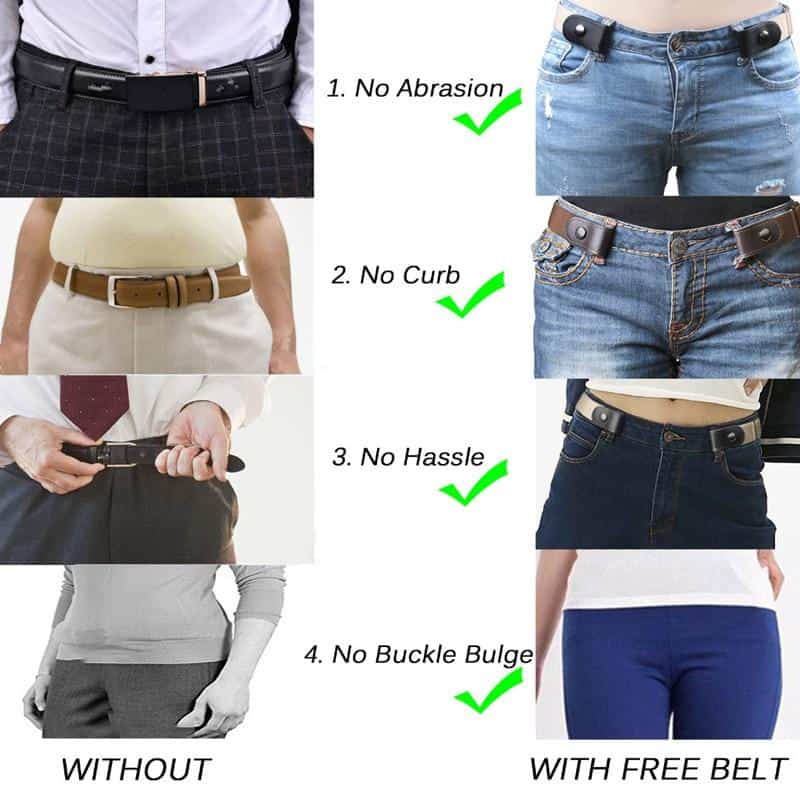 14 Styles Women Casual Buckle-Free Waist Belt For Jeans Pants Dresses No Buckle Stretch Elastic For Men No Hassle DropShipping
