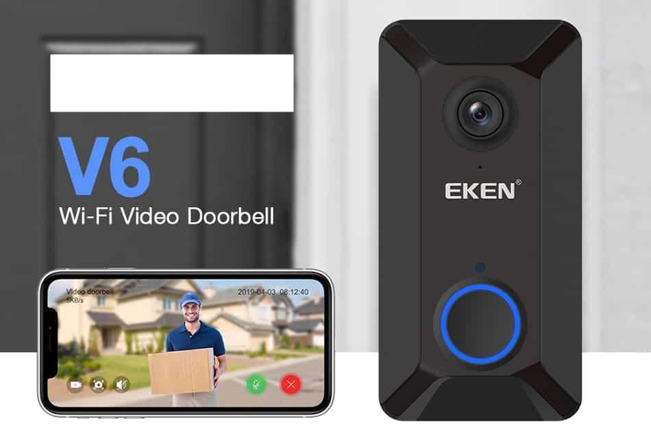 EKEN Smart Wireless Wifi Video Doorbell Intercom Phone Call Door Bell Camera Infrared Remote Record Home Security Monitoring