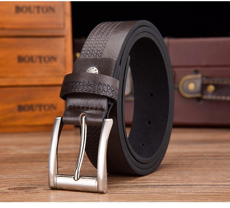 Fashion Men Leather Belt For Jeans Luxury Designer Belts Casual Strap Male Pin Buckle High Quality Brown Black Blue Color