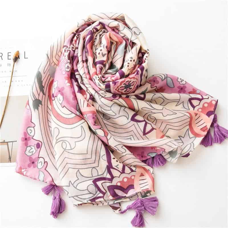 Luxury brand 2020 women autumn winter print scarf bohemian long shawls and wraps scarfs for ladies muffler cape hijab store