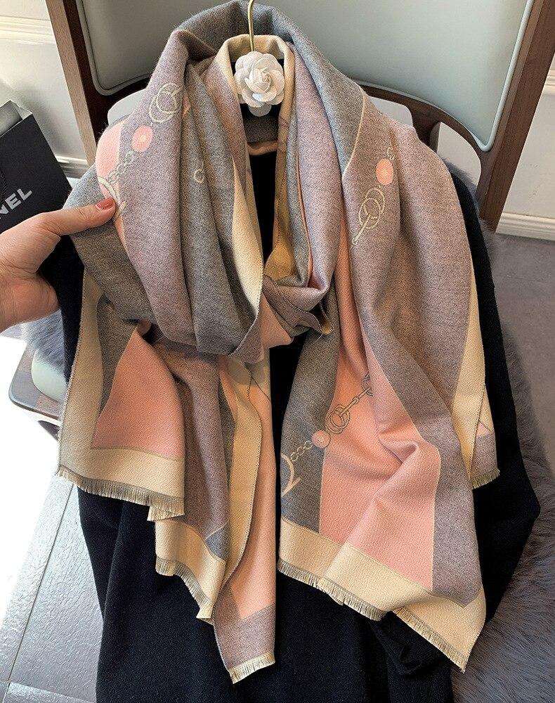 2020 Lady Scarf Winter Shawl Fashion Women Cashmere Scarves Double-sided Thick Pashmina Female Blanket Luxury Brand Bandana
