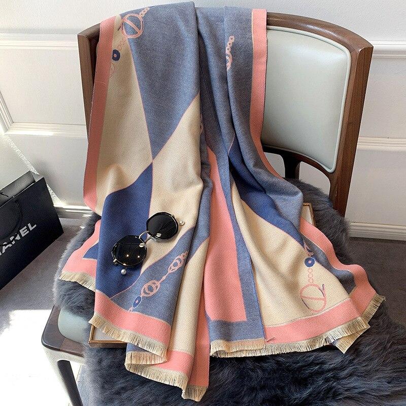 2020 Lady Scarf Winter Shawl Fashion Women Cashmere Scarves Double-sided Thick Pashmina Female Blanket Luxury Brand Bandana