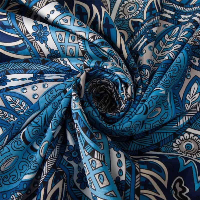 130cm Fashion Bandana Women Scarf Luxury Brand Paisley Hijab Twill Silk Shawl Scarfs For Ladies Foulard Square Scarves Wraps