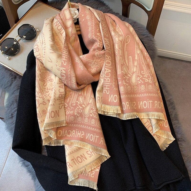 Luxury Brand 2020 Thick Warm Scarf Fashion Pashmina Foulard Women Winter Cashmere Scarves For Lady Neck Shawl Female Blanket