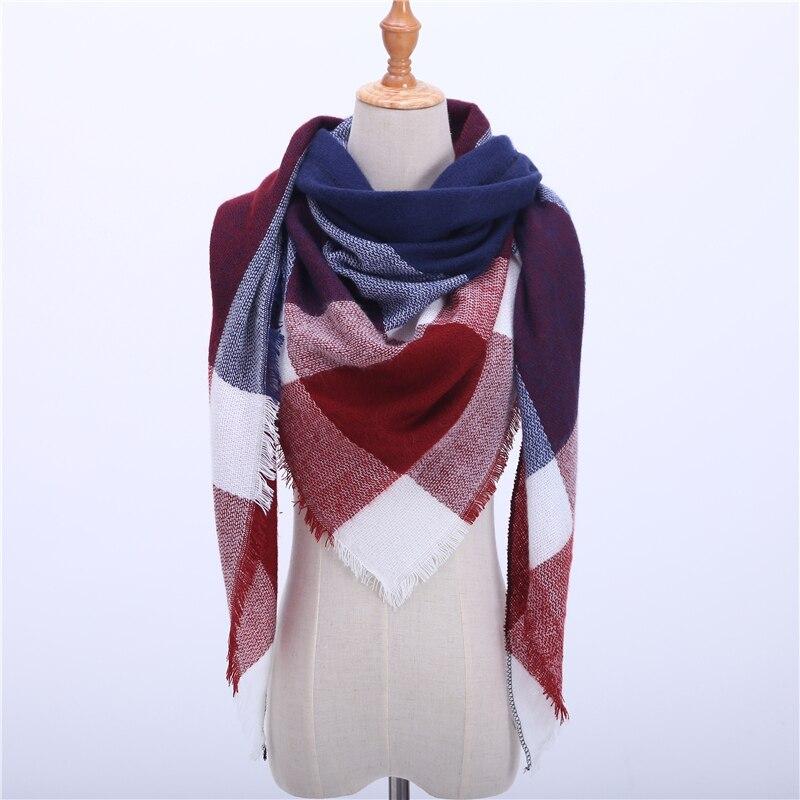 2020 new brand women scarf fashion plaid soft cashmere scarves shawl lady wraps designer Triangle warm Wholesale knitted bandana