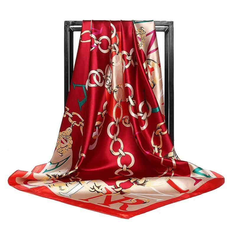 2020 luxury brand scarf fashion silk scarves 90cm large square letteR scarves women's silk satin Muslim headscarves For Lady