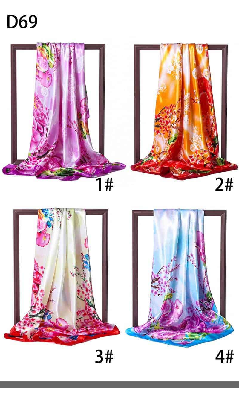 Summer Silk Square Scarf Lady Print Bandana Luxury Brand Designer Hair Scarfs Head Wraps for Women Fashion Hijab Shawl 2020 New