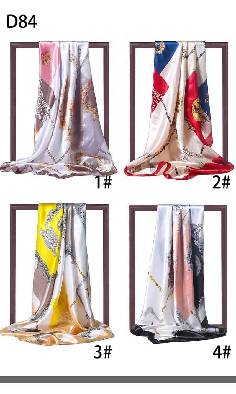 Summer Silk Square Scarf Lady Print Bandana Luxury Brand Designer Hair Scarfs Head Wraps for Women Fashion Hijab Shawl 2020 New