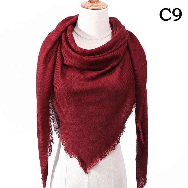 2020 women scarf fashion plaid cashmere scarves lady winter shawls and wraps bandana female knitted foulard Triangle neck scarfs