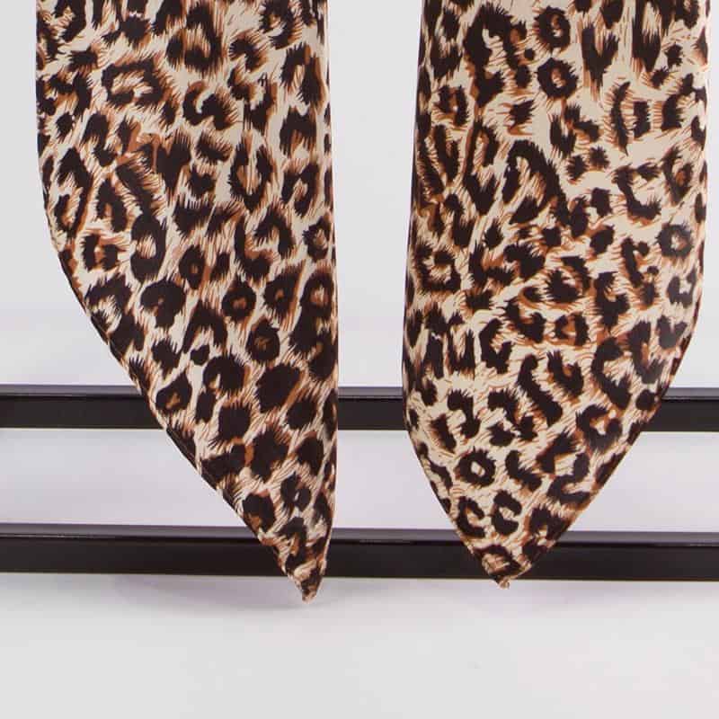 Luxury Brand Leopard Scarf For Women Satin Silk Hijab Scarfs Female 90cmx90cm Fashion Square Shawl Head Scarves For Ladies Wraps