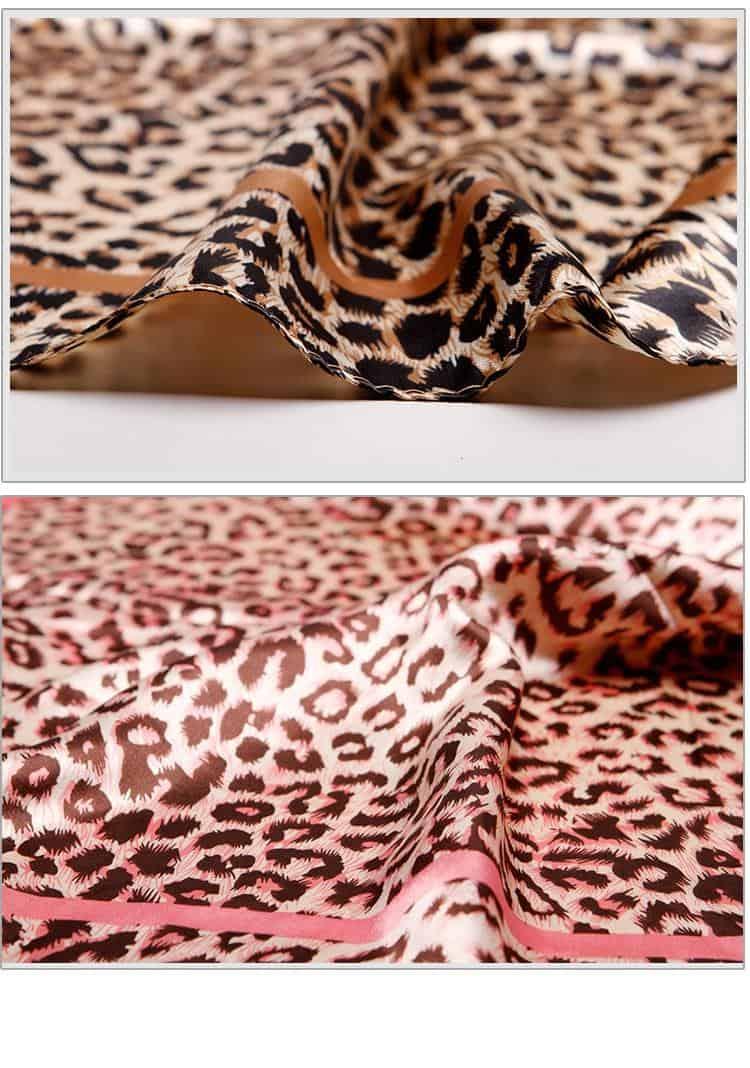 Fashion Leopard Print Scarves For Women Silkl Satin Hijab Scarf Female 90cm*90cm Luxury Square Shawl Head Scarfs For Ladies 2019