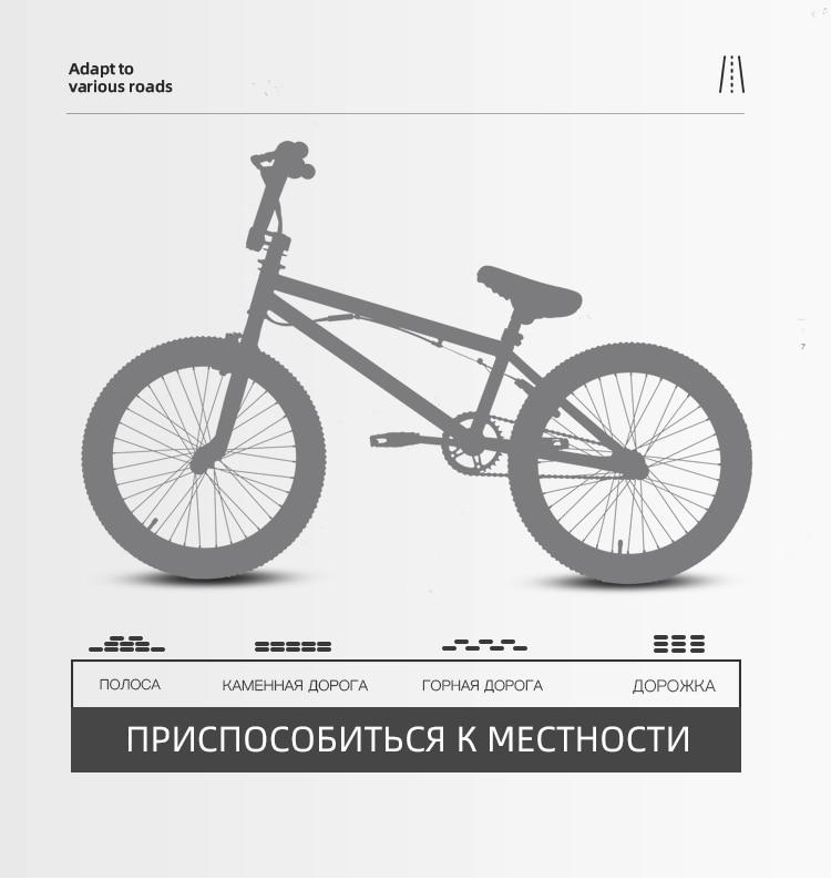 5 Color US warehouse 20'' BMX Bike Freestyle Steel Bicycle Bike Double Caliper Brake Show Bike Stunt Acrobatic Bike