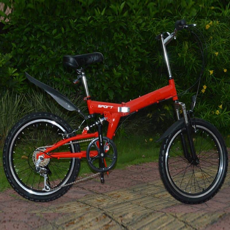 20inch folding mountain bike 6 variable speed bicycle road bike male and female cycling folding bicycle variable speed bike