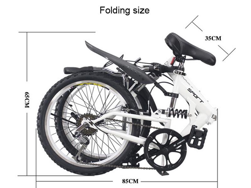 20inch folding mountain bike 6 variable speed bicycle road bike male and female cycling folding bicycle variable speed bike