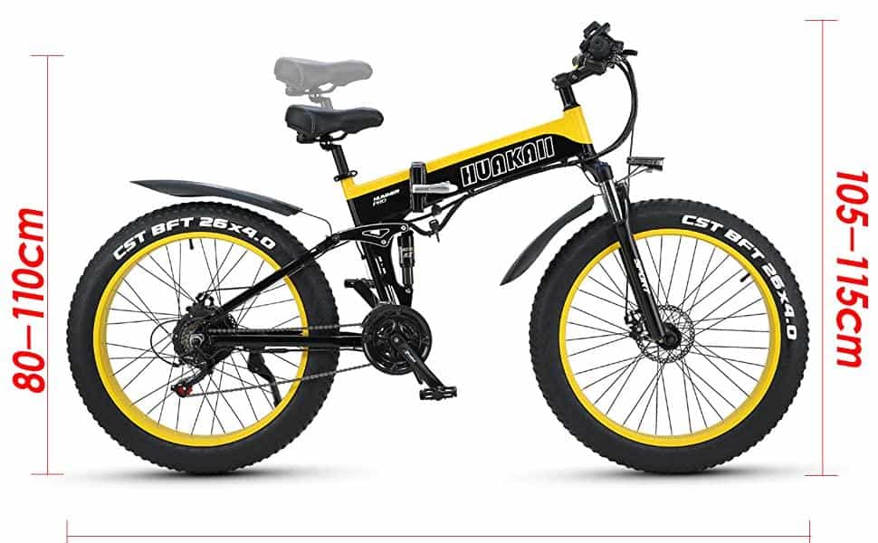 1000W Electric Bicycle Foldable 26 Inches Fat Tire 48V 13AH Aluminum Alloy Frame Shock Absorbers Bike LCD Display Mountain Ebike