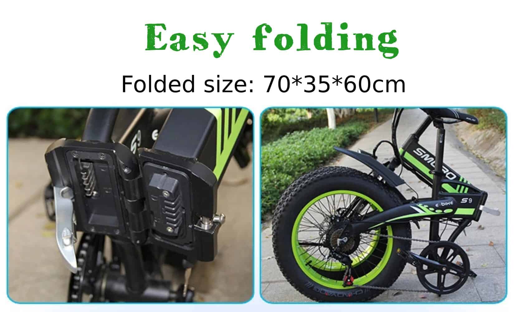 Huakaii Electric Bike M6 Powerful Fat Tire 48V 500W Motor Foldable Snowmobile Mountain Motor Bicycle Lithium Battery Hot Selling