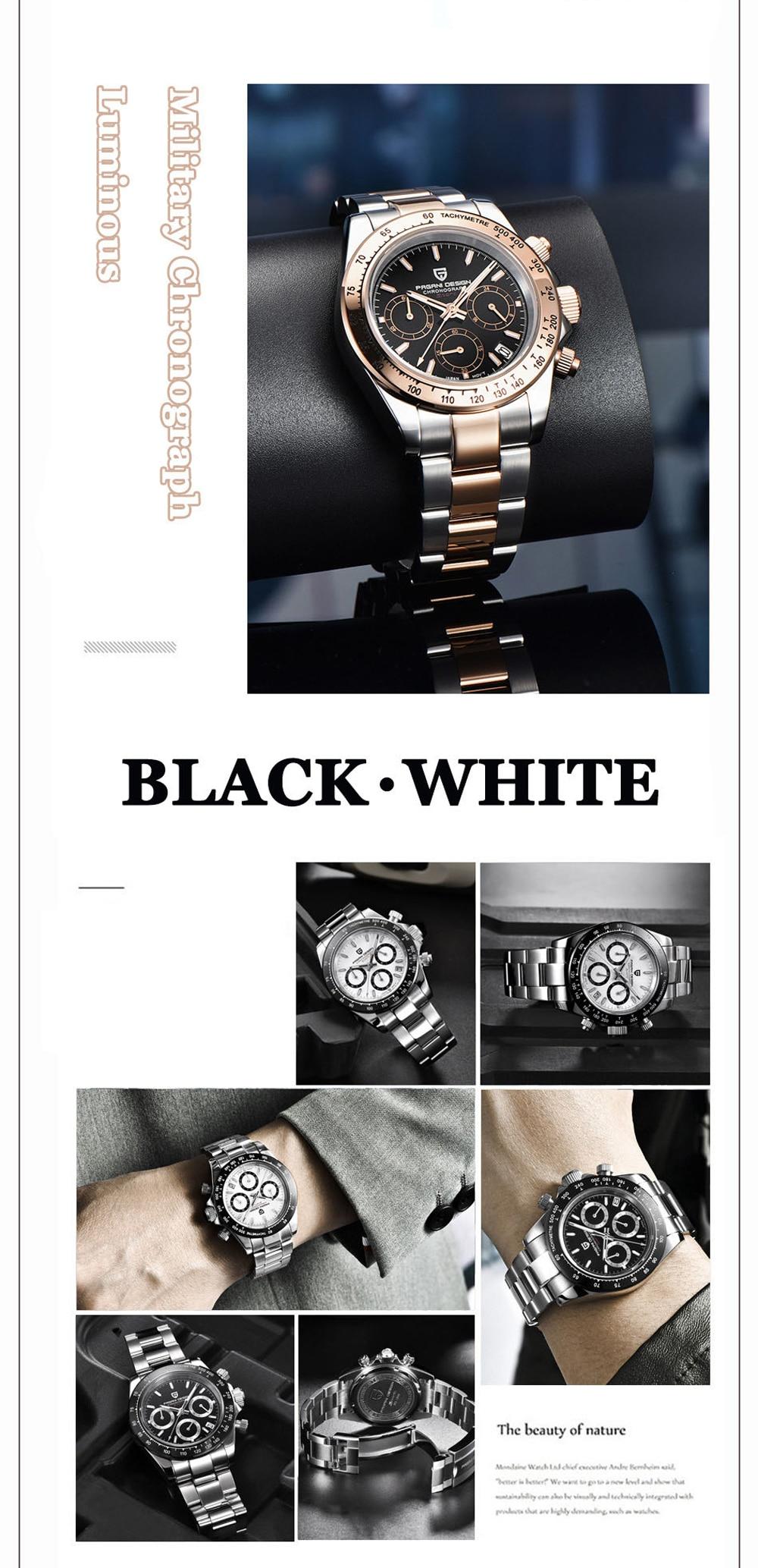 PAGANI DESIGN 2020 New Men's Watches Luxury Mens Quartz Wrist Watch Men Stainless Steel Watch Men Chronograph Relogio Masculino