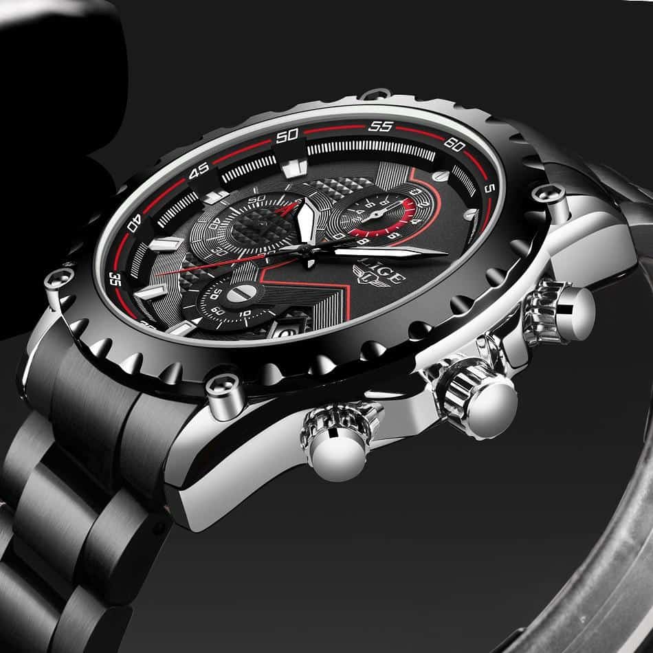 2020 LIGE Fashion Mens Watches Top Luxury Brand Silver Stainless Steel 30m Waterproof Quartz Watch Men Army Military Chronograph