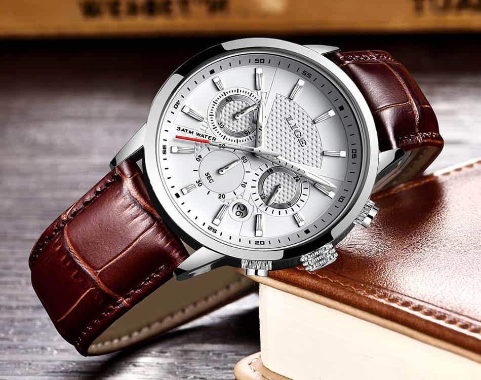 Watches Mens 2020 LIGE Casual Leathe Quartz Men's Watch Top Brand Luxury Business Clock Male Sport Waterproof Date Chronograph