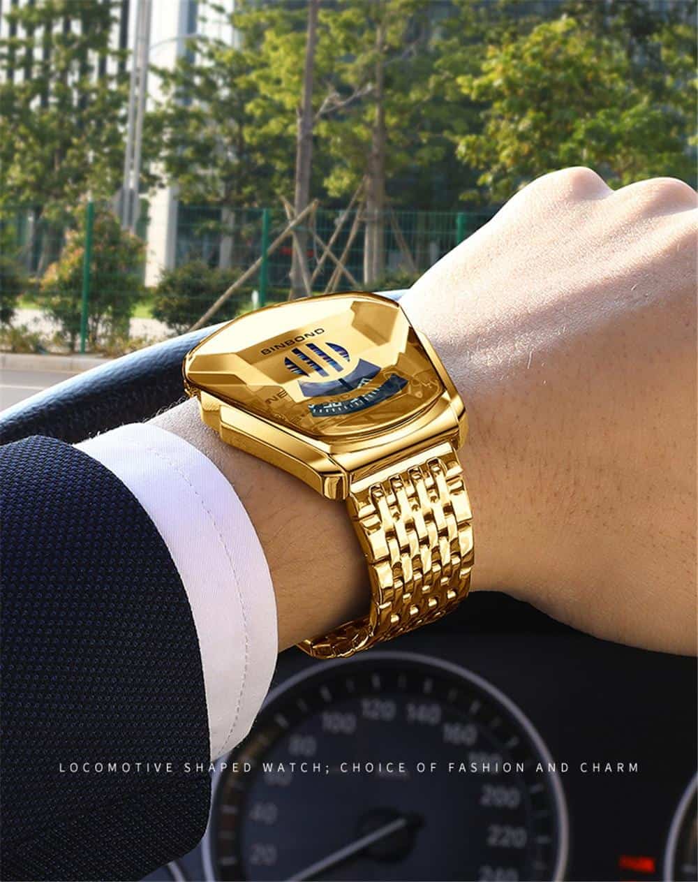NEW BINBOND Top Brand Luxury Military Fashion Sport Watch Men Gold Wrist Watches Man Clock Casual Chronograph Wristwatch