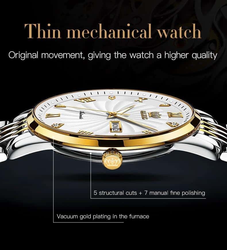 OLEVS Top Brand Men Automatic Mechanical Watch Waterproof Stainless Steel Strap Classic Men's Watch