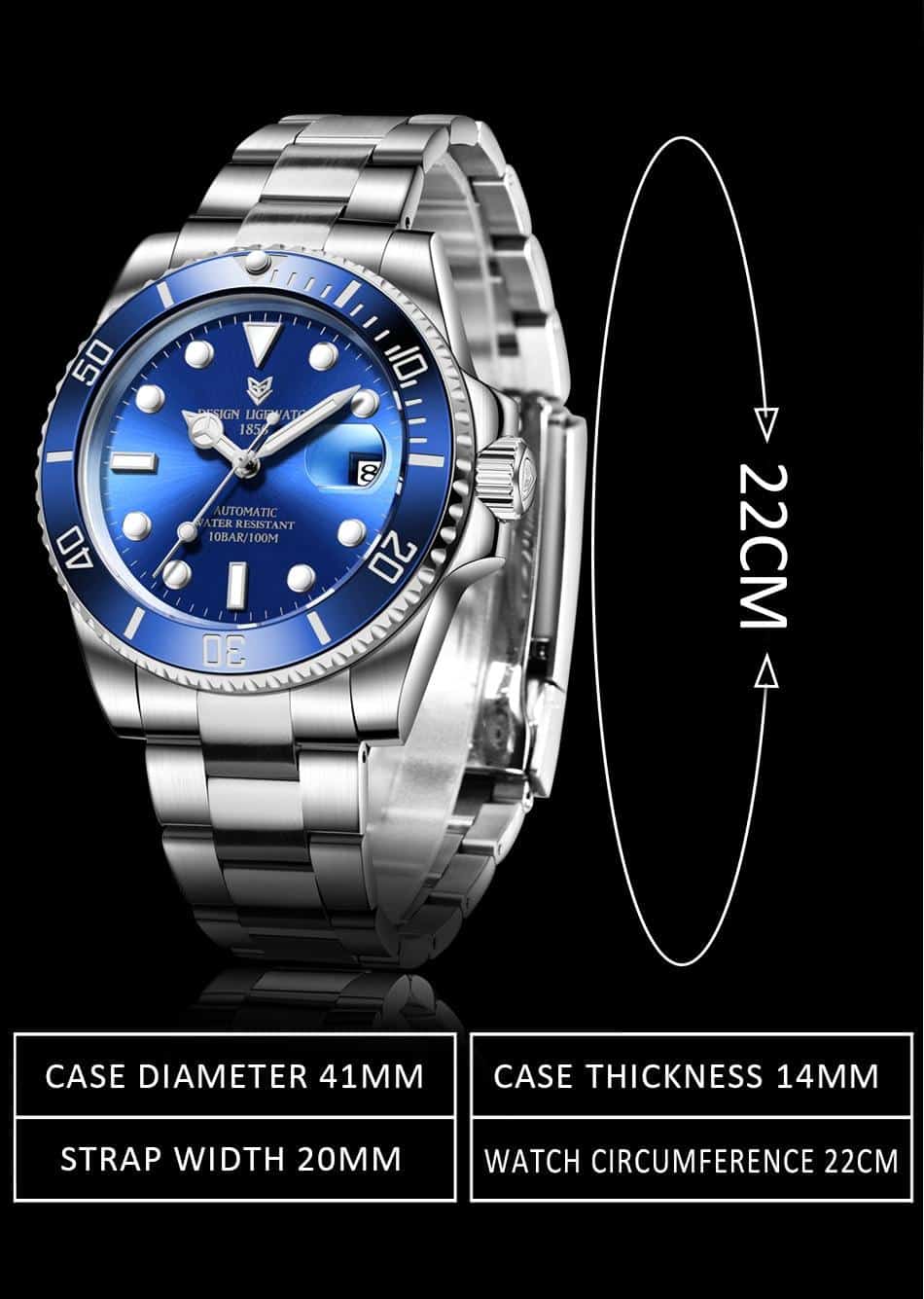 2020 LIGE Men Watch 316L Steel Automatic Mechanical Tourbillon Clock Fashion 100M Waterproof Luminous Watches Automatic Movement