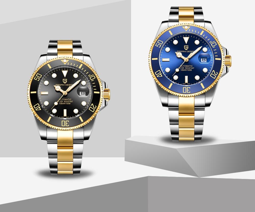 PAGANI DESIGN Men's Watches Luxury Automatic Mechanical Watch Men Stainless Steel Waterproof Wrist Watch Mens Relogio Masculino