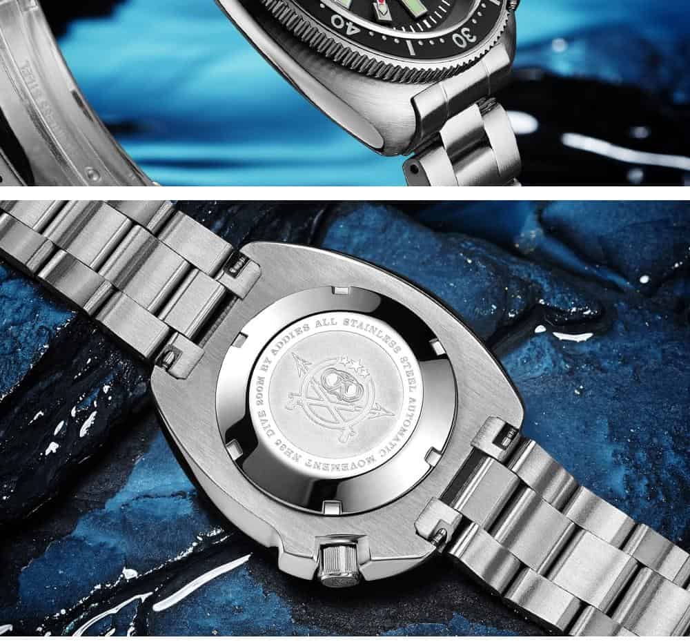 Waterproof automatic watch men Sapphire Crystal Stainless Steel NH35 Automatic Mechanical Men's watch 1970 Abalone Dive Watch