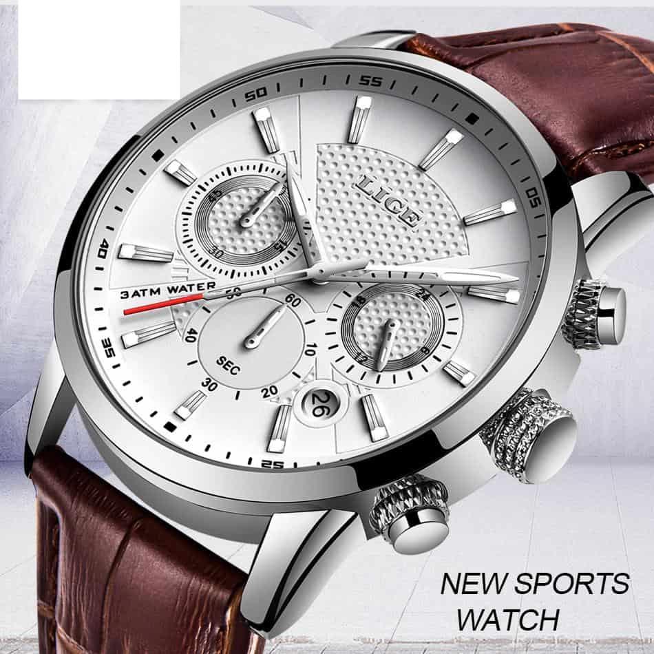 LIGE Fashion Mens Watches Top Brand Luxury Waterproof Military Chronograph Sport Quartz Wrist Watch Men Clock Male Reloj Hombre