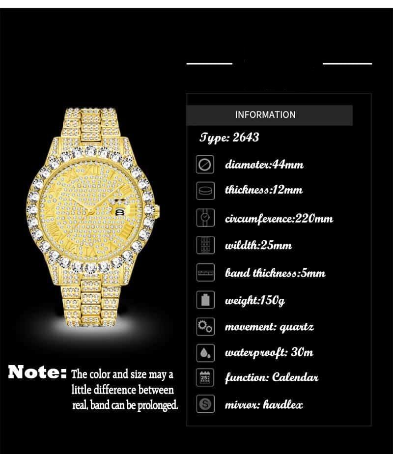 MISSFOX Men's Watches 2020 Modern Diamond Waterproof Red Watch Men Top Brand Luxury 18k Gold Man Watch Analog Quartz Watch Men