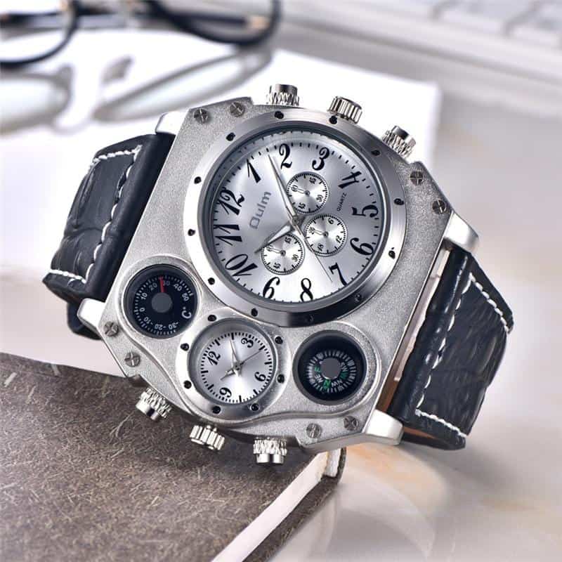 Oulm 1349 New Sport Watches Men Super Big Large Dial Male Quartz Clock Decorative Compass Luxury Men's Wrist Watch