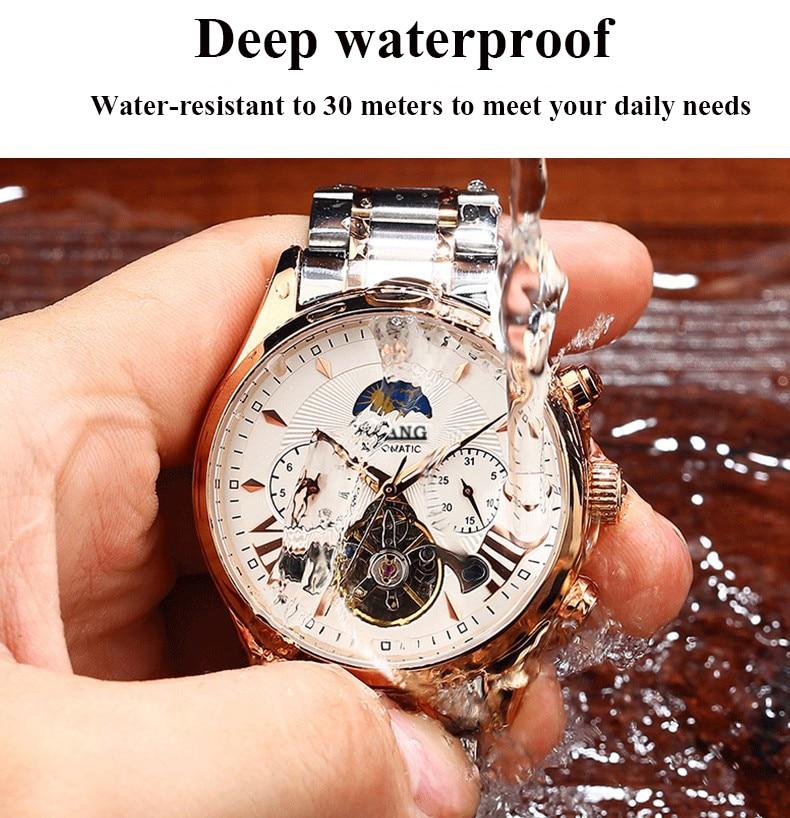 AILANG top luxury brand men's mechanical watch moon phase multi-function tourbillon watch diving clock men's business style