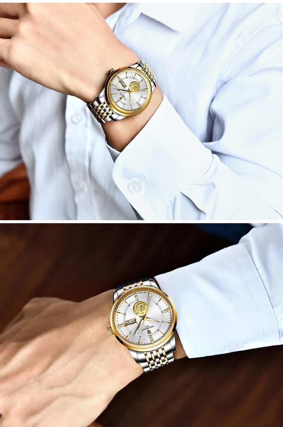LIGE Men Automatic Mechanical Watches Luxury Brand Business Wrist Watch Tungsten Steel Waterproof Men Fashion Clock reloj hombre