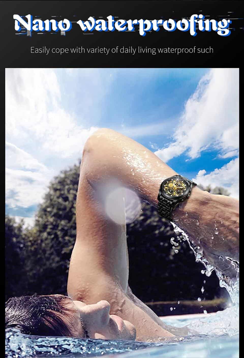 Men Wathes Black Luxury Business Wristwatch Sport Quartz Stainless Steel Clock Diamond Wrist Watches Relojes Para Hombre