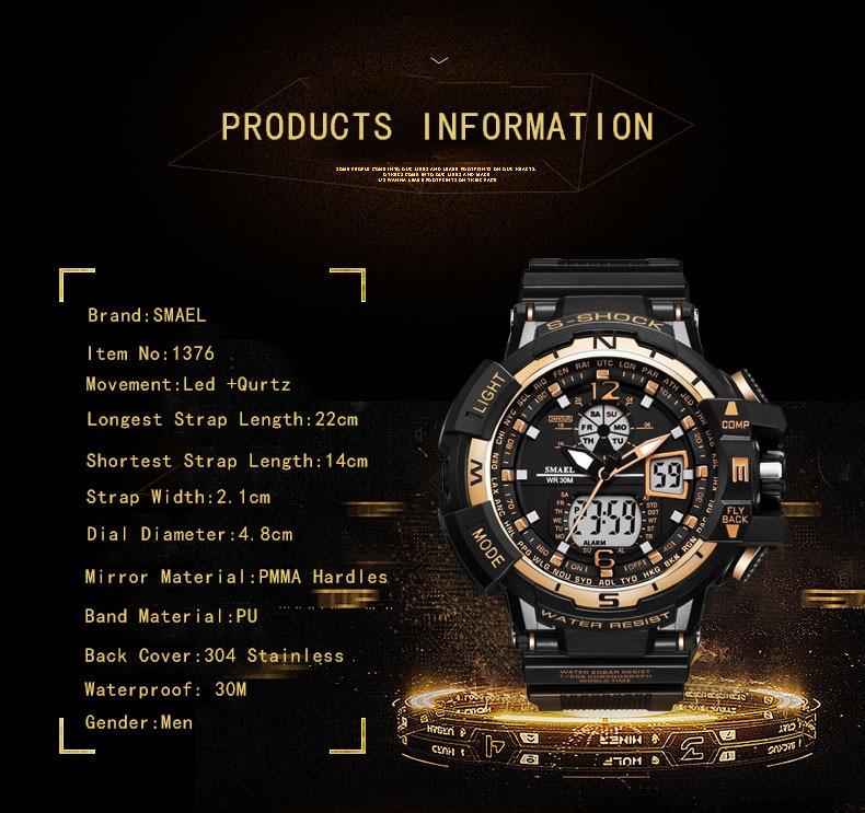 SMAEL Sport Watch Men 2021 Clock Male LED Digital Quartz Wrist Watches Men's Top Brand Luxury Digital-watch Relogio Masculino