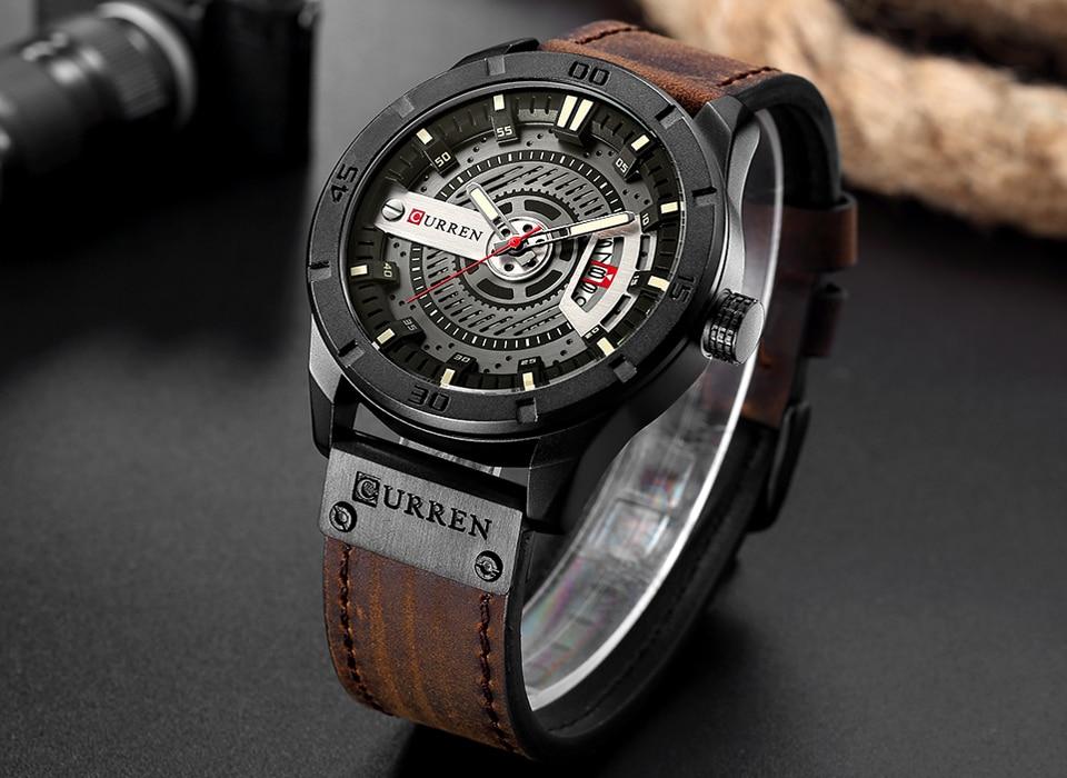 Luxury Watch Brand CURREN Men Military Sports Watches Men's Quartz Date Clock Man Casual Leather Wrist Watch Relogio Masculino